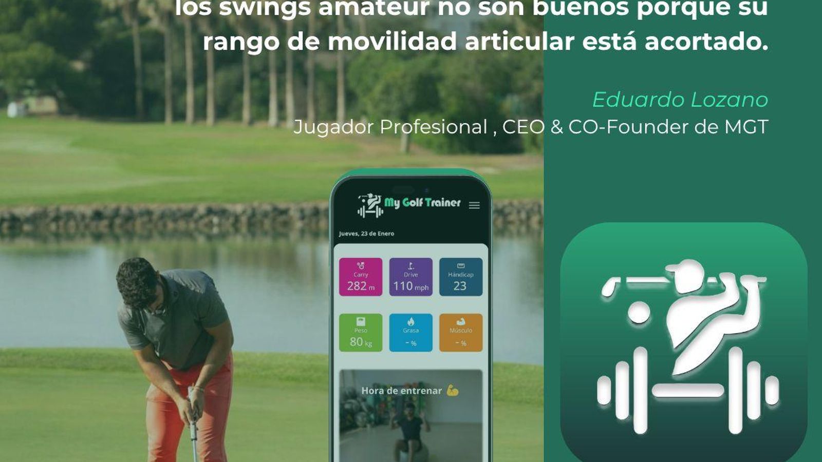La app llega con el objetivo de contribuir a mejorar el rendimiento de los golfistas.