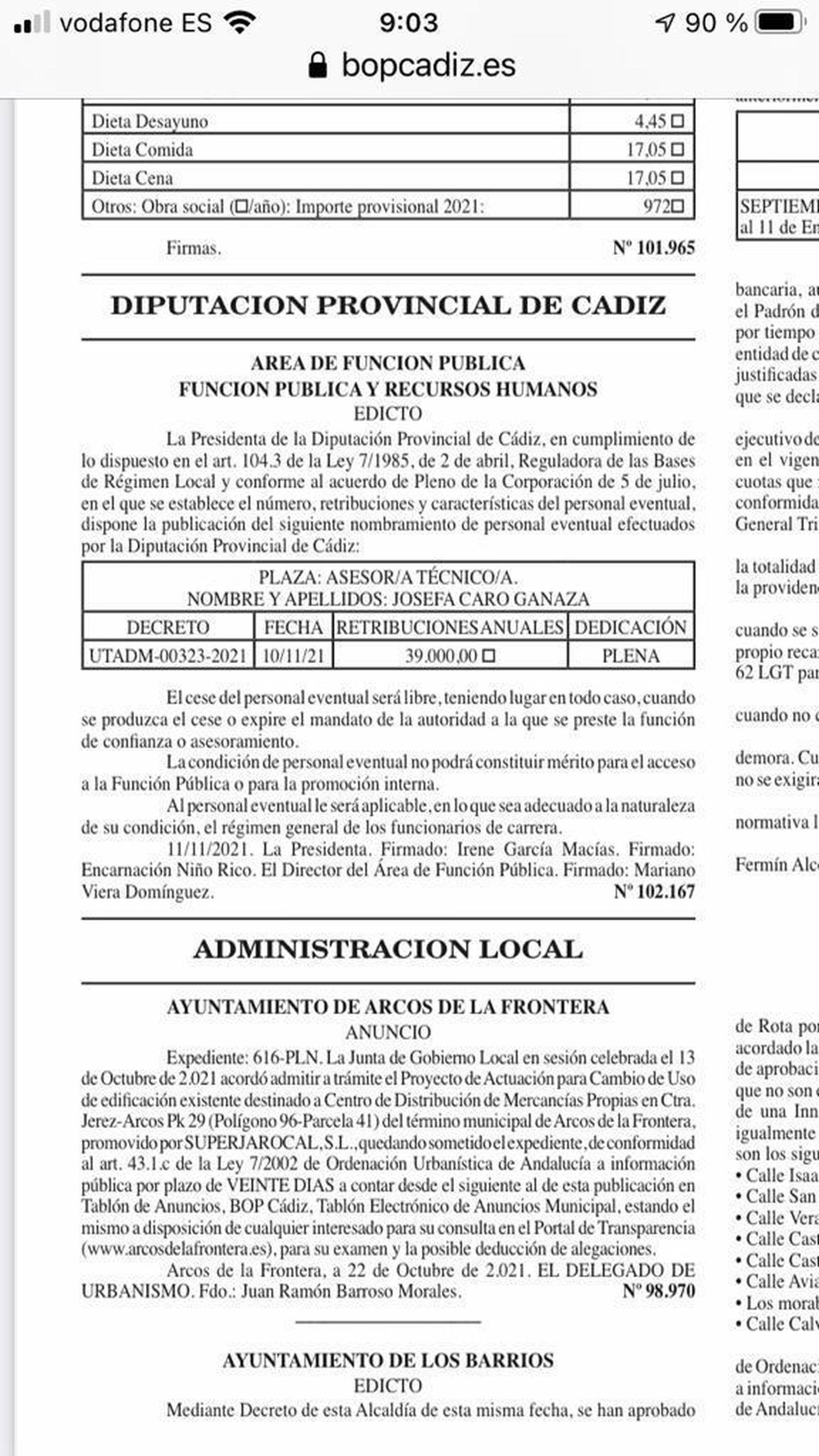 ¿PUede una inhabilitada ser nombrada asesora de la Diputación?