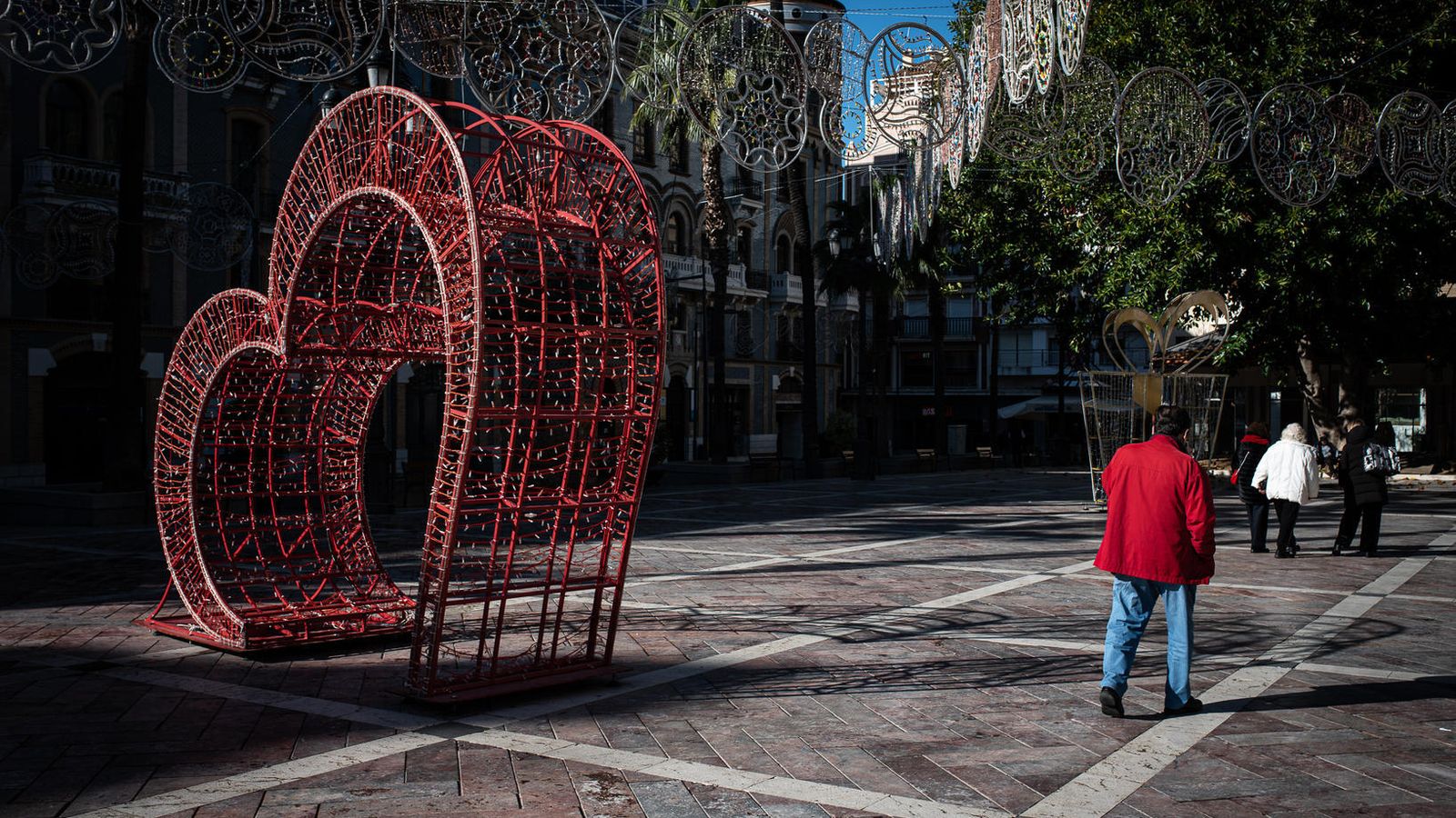 Imagen de la plaza de las Monjas a primera hora de la mañana de ayer.