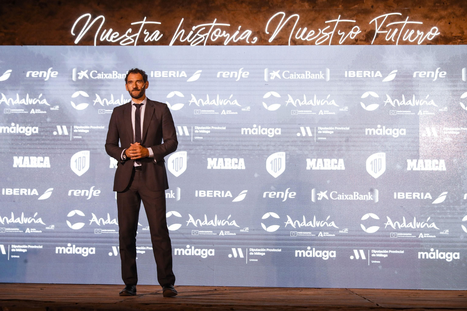 Jorge Garbajosa, en la gala del Centenario en Málaga.