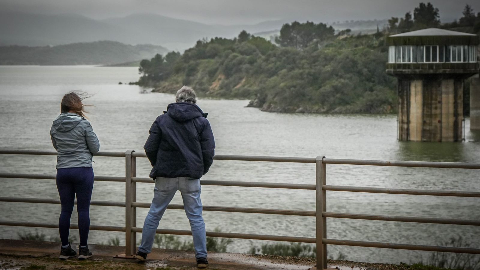 Una vista, ayer, del macroembalse de Guadalcacín.