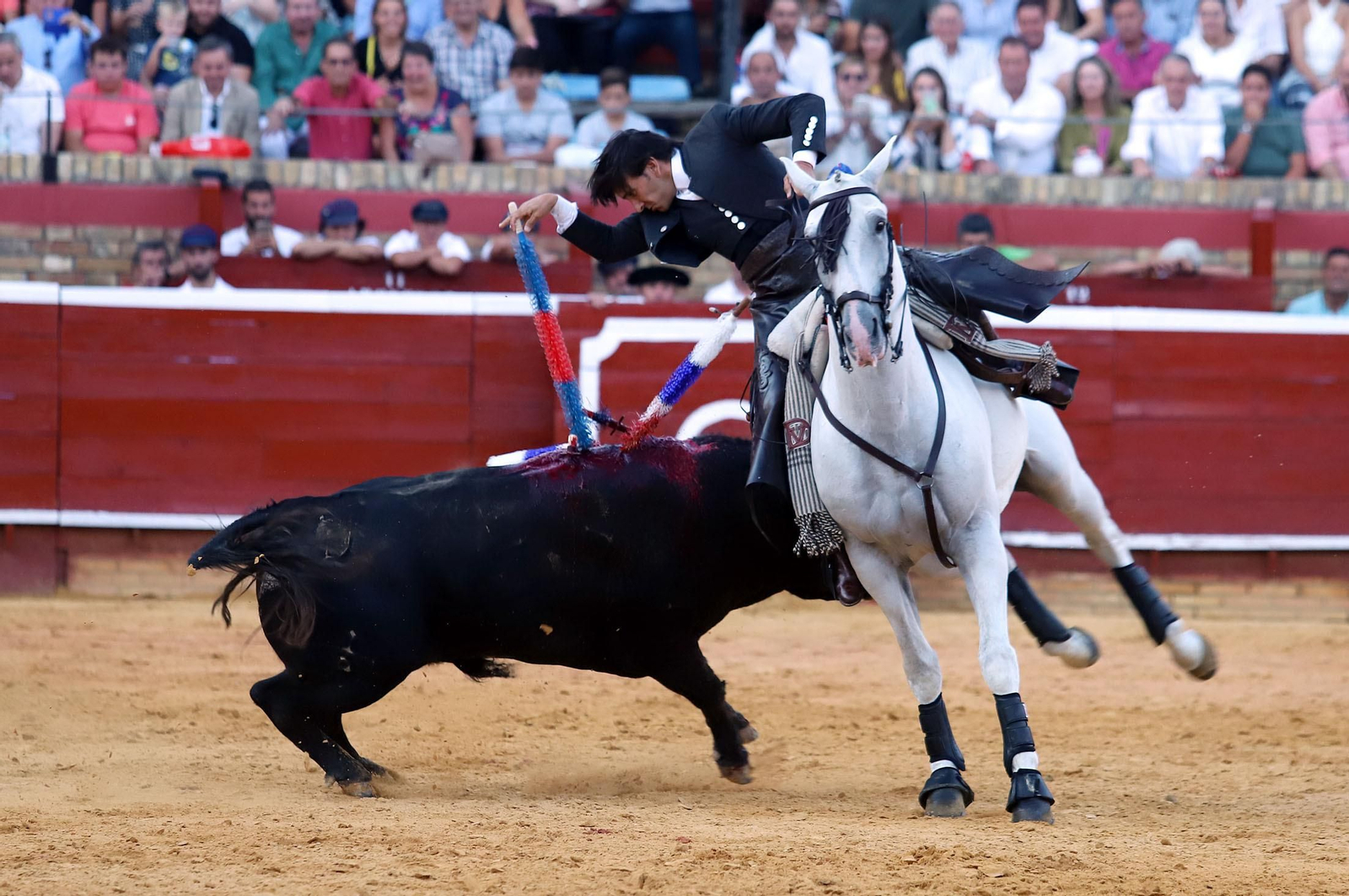 Imágenes de Andrés Romero y Diego Ventura en el rejoneo de la Plaza de Toros La Merced