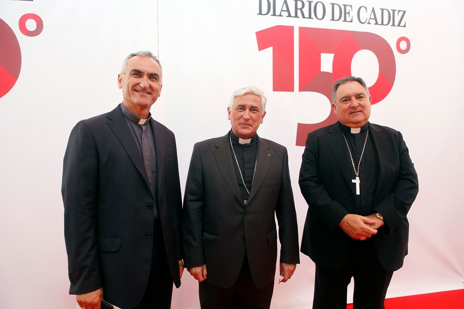 Los obispos de Cádiz y de Jerez, con el vicario general de Cádiz.