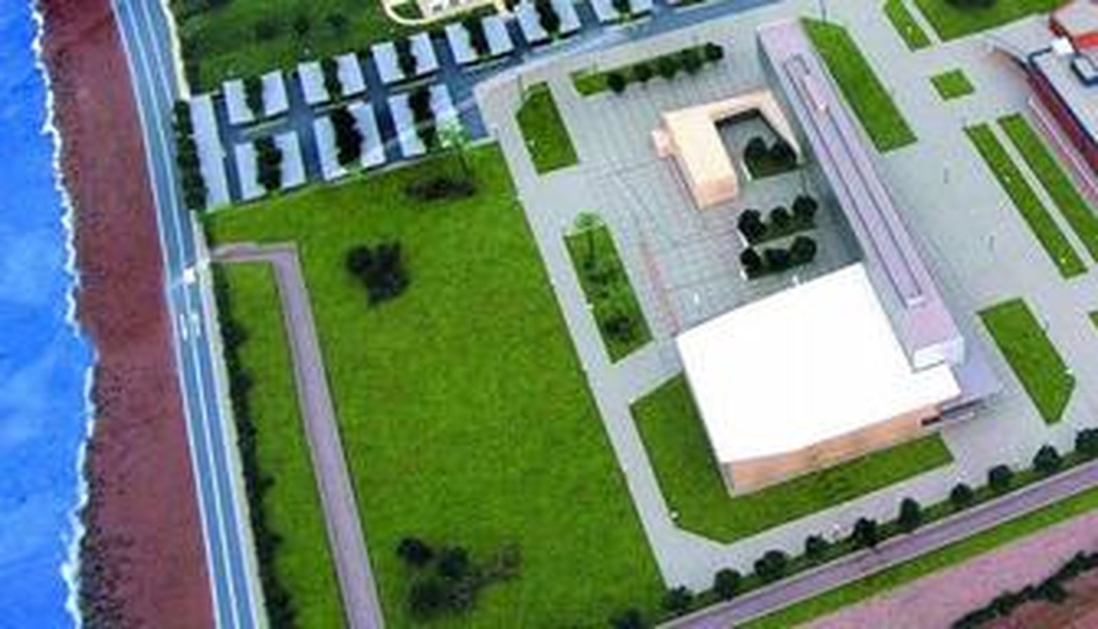 Maqueta con el diseño del nuevo Paraninfo y Edificio de Gobierno.