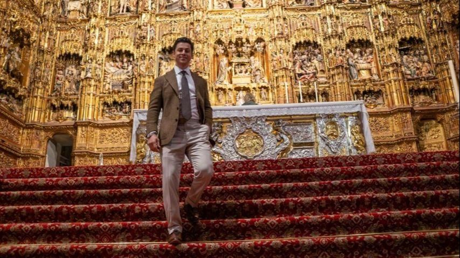 El actor visitó la Catedral de Sevilla, entre otros enclaves de la ciudad
