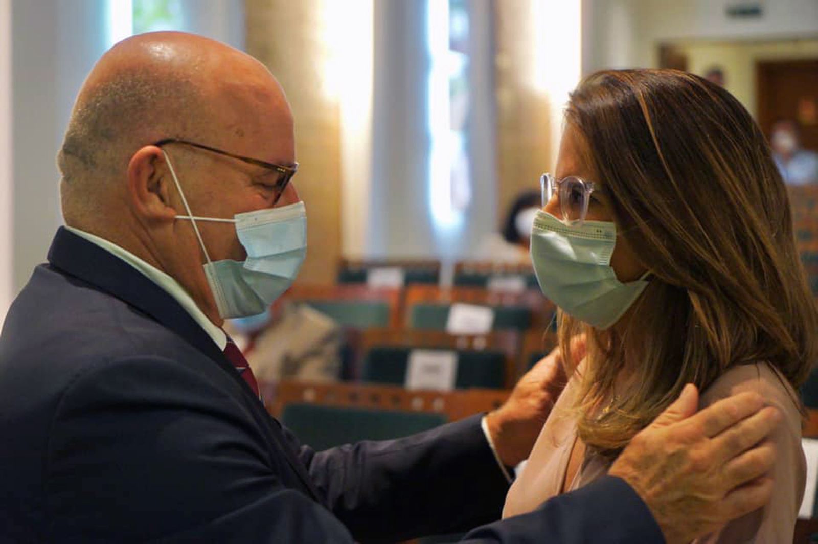 Francisco Amaral y Natalia Santos, en un momento del acto