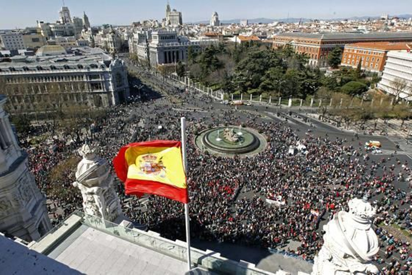Manifestación contra la reforma laboral en Madrid.  Foto: EFE