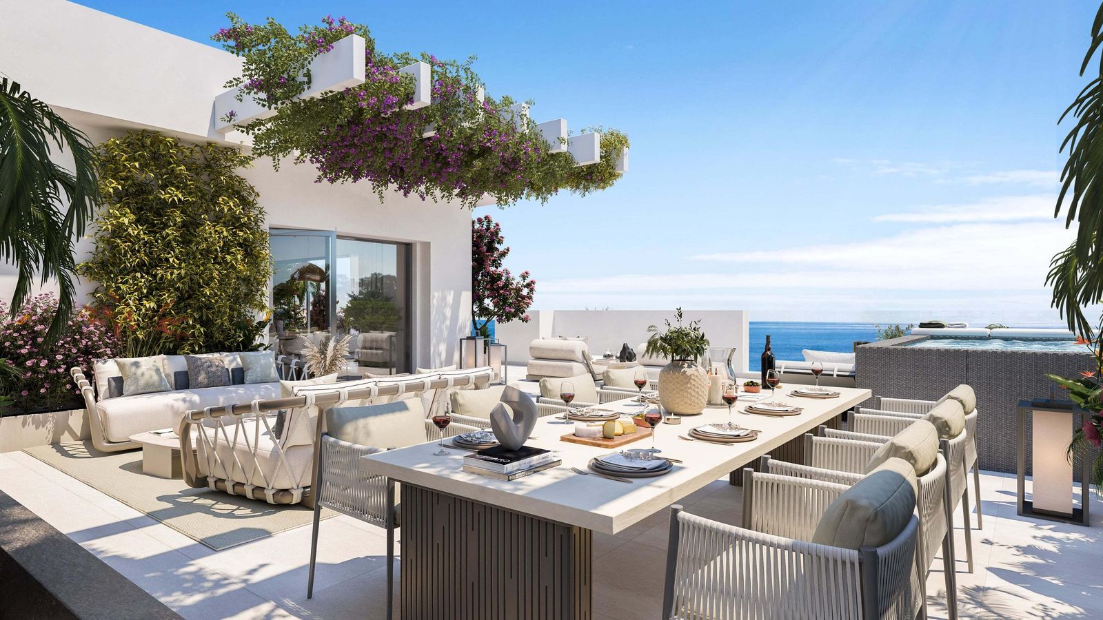 Una de las terrazas del proyecto de Amaranta Living, en Casares.