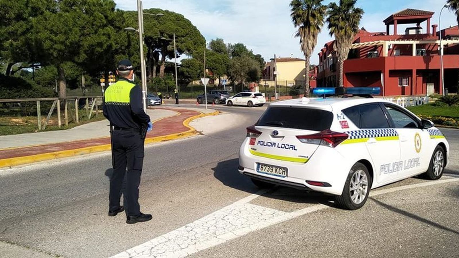 Uno de los controles de la Policía Local de Puerto Rea