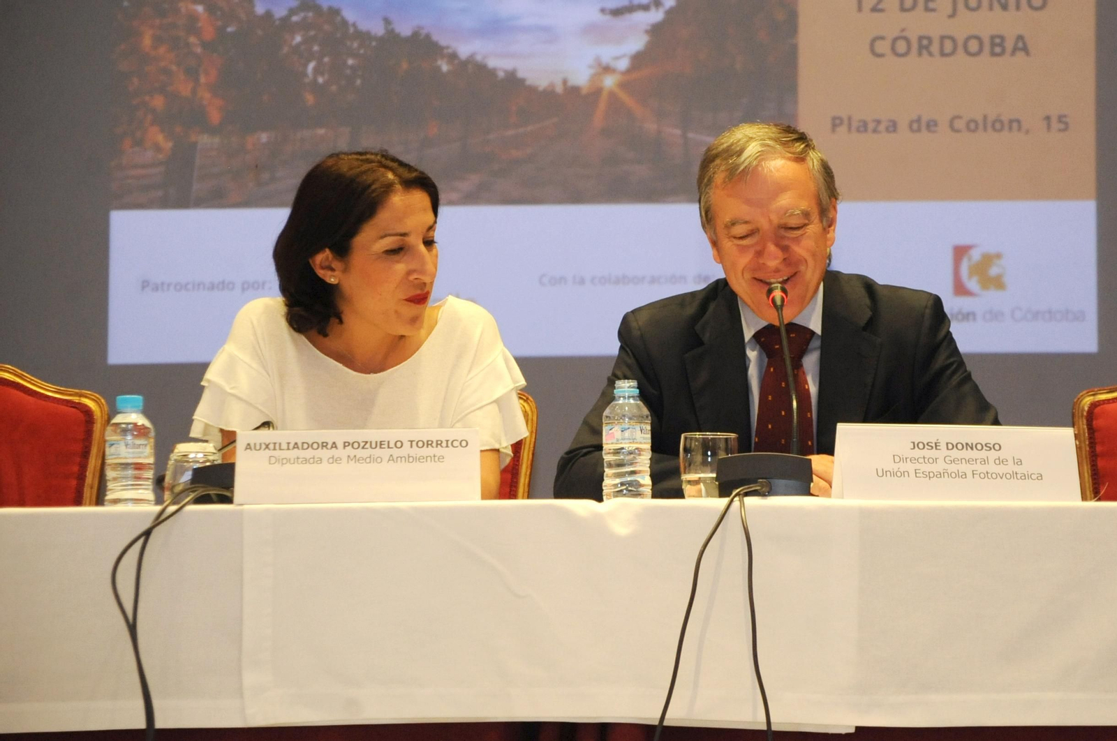 Auxiliadora Pozuelo y José Donoso, en la inauguración de las jornadas Auxiliadora Pozuelo y José Donoso, en la inauguración de las jornadas