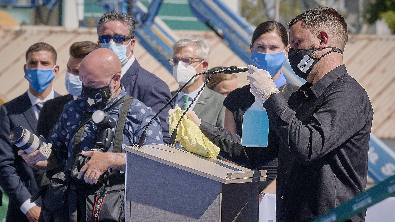 Botadura de  Al-Jubail, la primera de las cinco corbetas que Navantia construye para Arabia Saudí en el astillero de San Fernando.