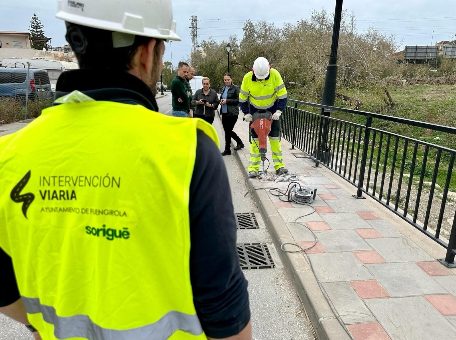 La visita institucional a los trabajos de la calle Alcalá Galiano.