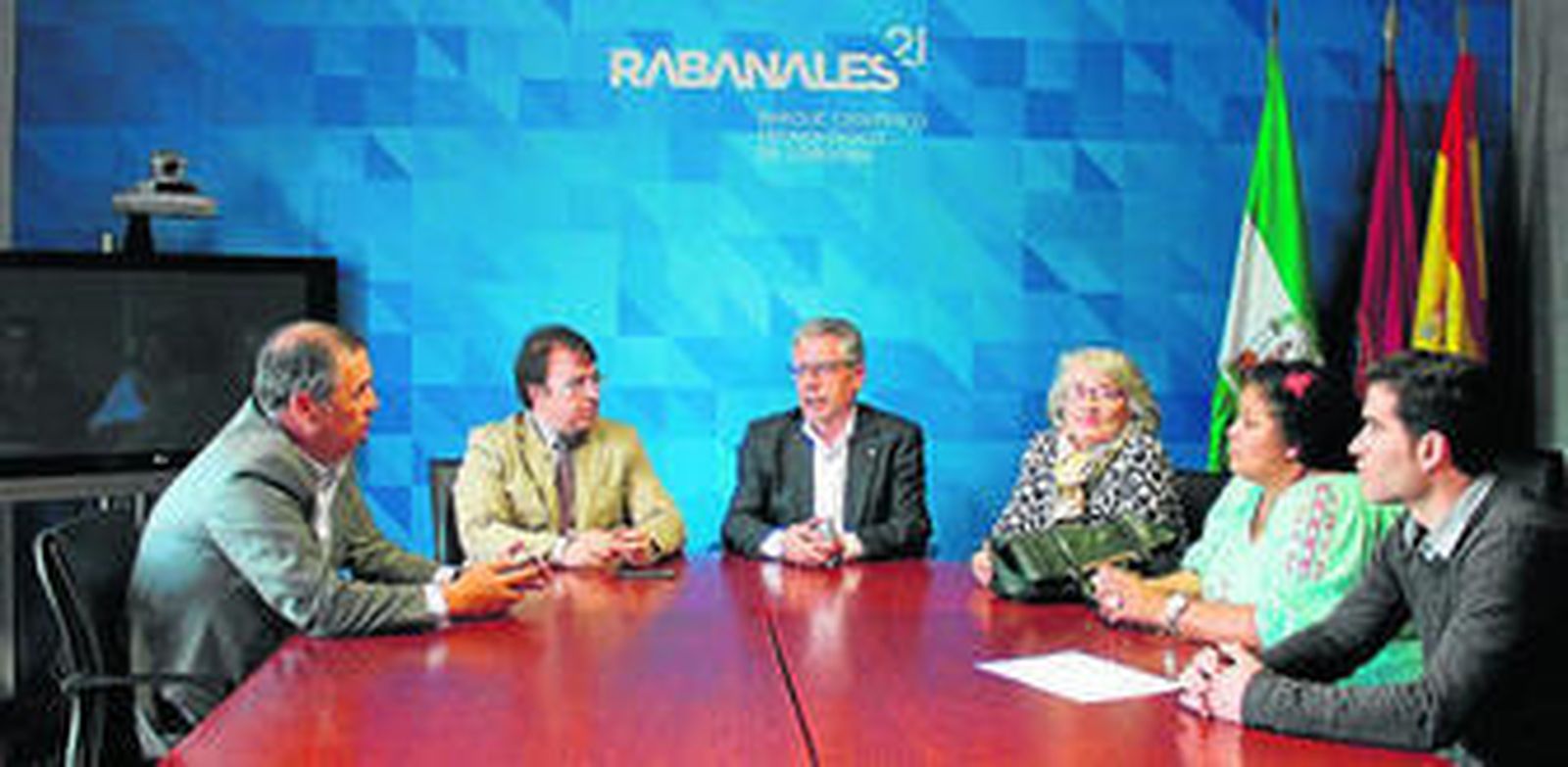 Representantes de Rabanales 21 y del Instituto Halal, ayer en la reunión.