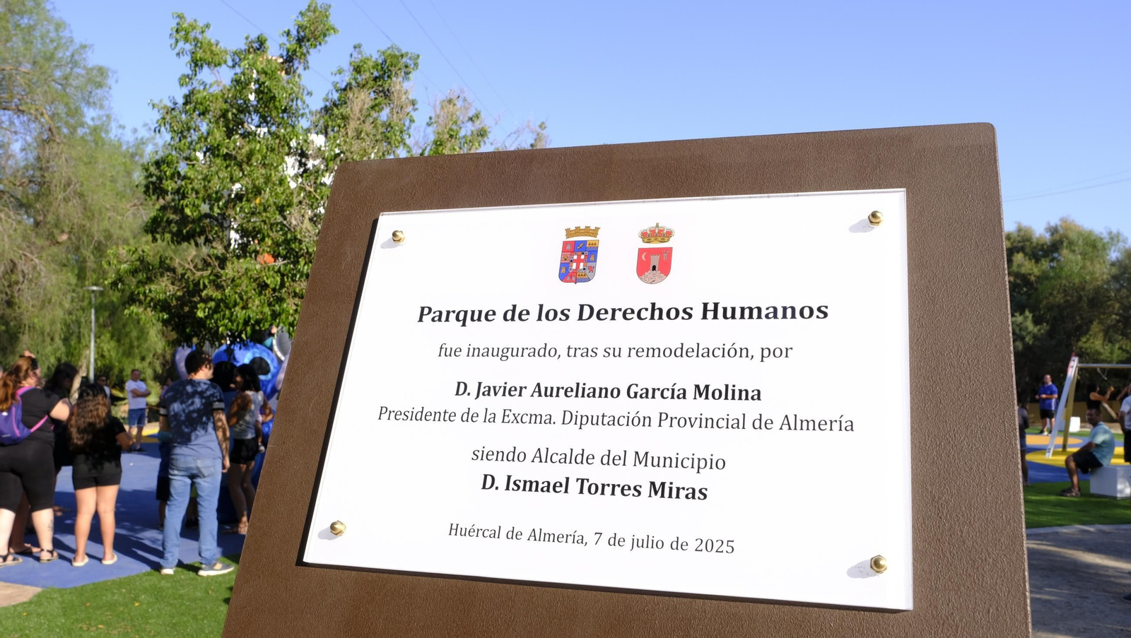 Inauguración del Parque de los Derechos Humanos, en Villa Inés (Huércal de Almería), en imágenes
