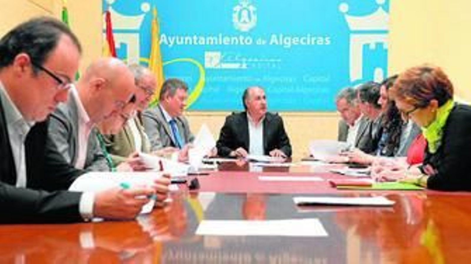 Un instante de la junta de portavoces de ayer.