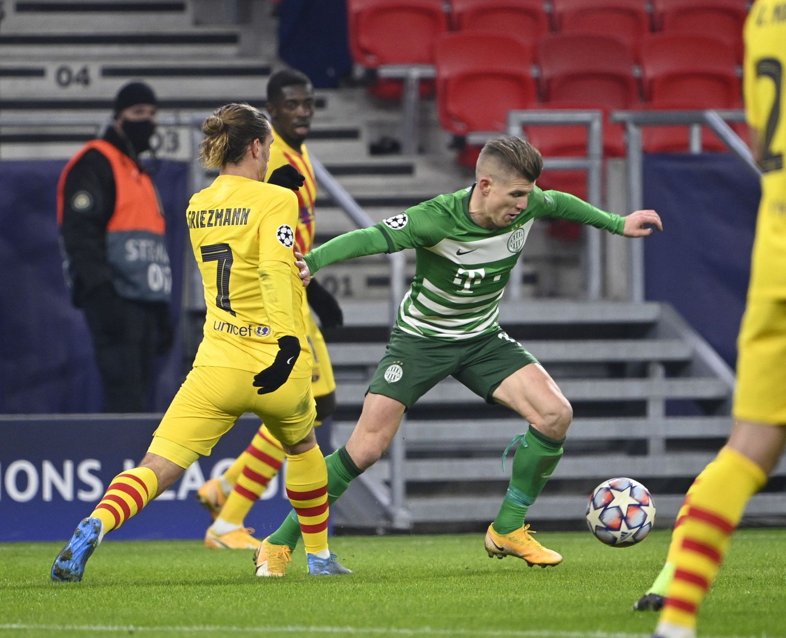 Griezmann, en el partido contra el Ferencvaros.