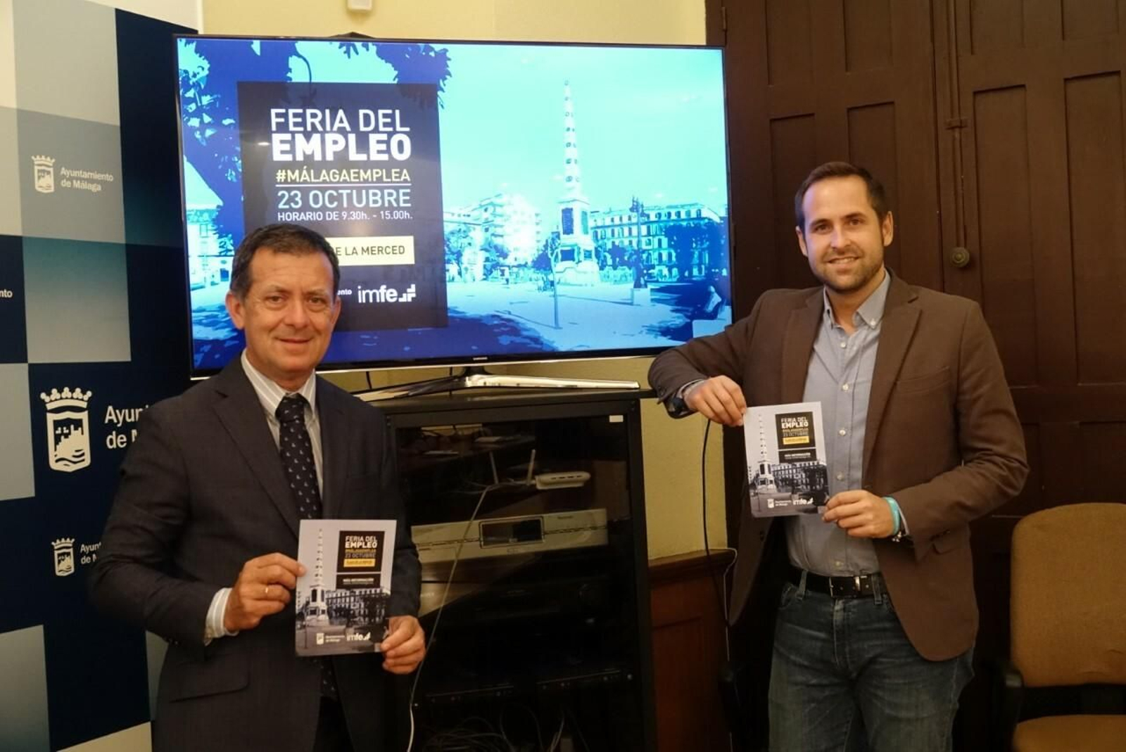 Presentación de la Feria del Empleo en el Ayuntamiento de Málaga.