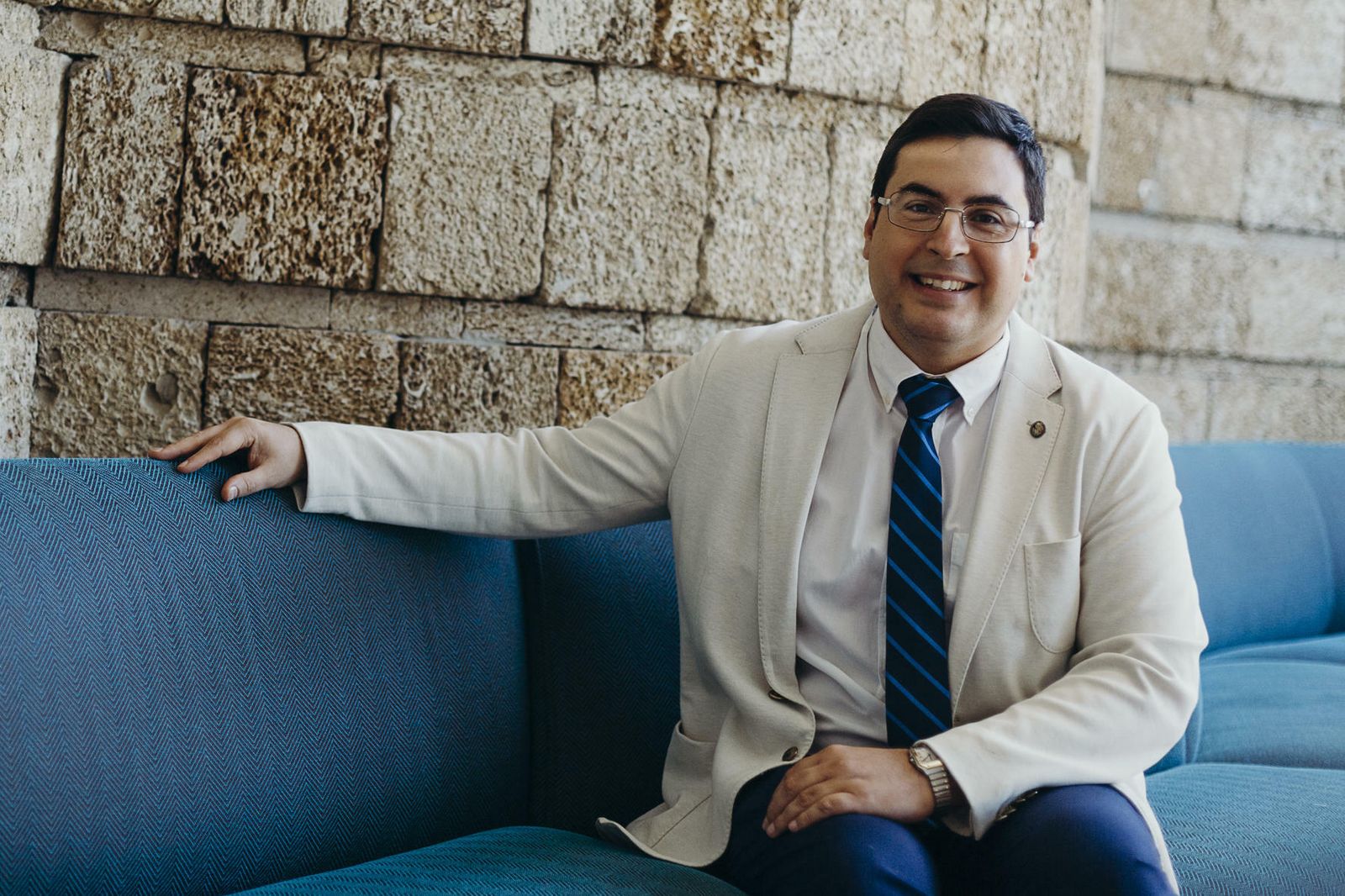 Víctor Vidal, durante la entrevista en el Hotel Playa Victoria.