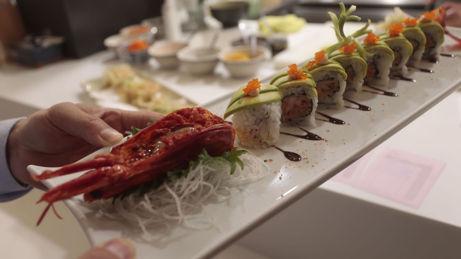 Uramaki de carabinero.