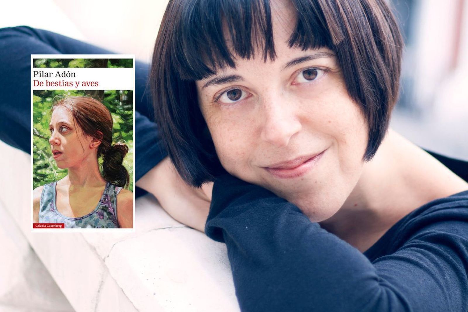 La escritora Pilar Adón, una de las protagonistas del ciclo, junto a su libro 'De bestias y aves'.