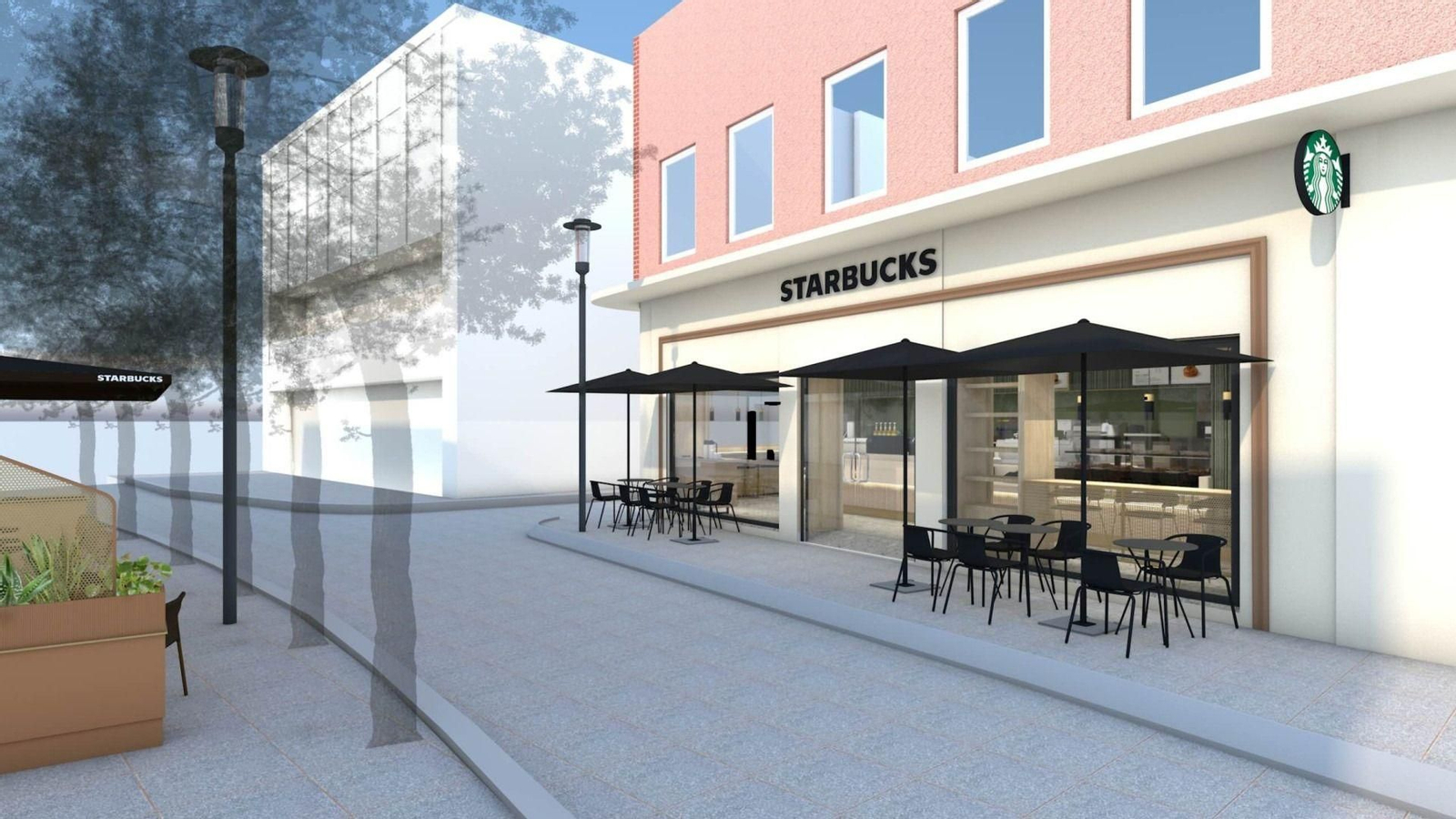Recreación del nuevo Starbucks que está a punto de abrir en la Main Street de Gibraltar.