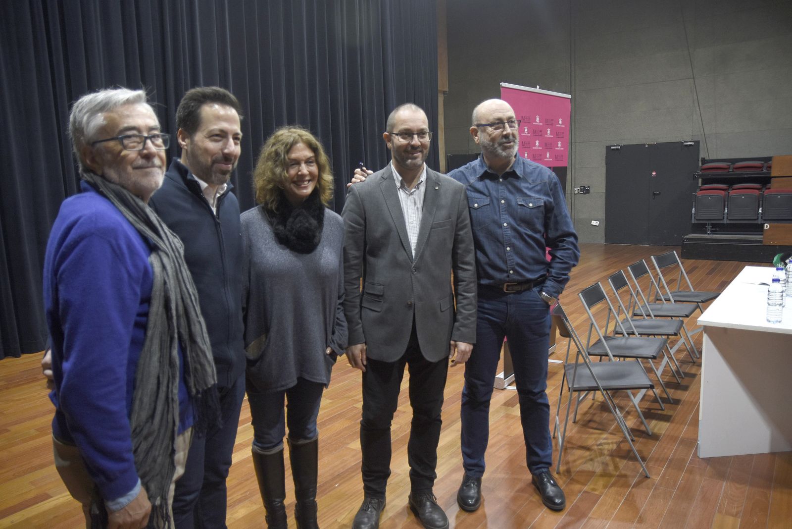 Serrano, De Paz, Membrillo, Luque y Villanueva, ayer en el Teatro Góngora.
