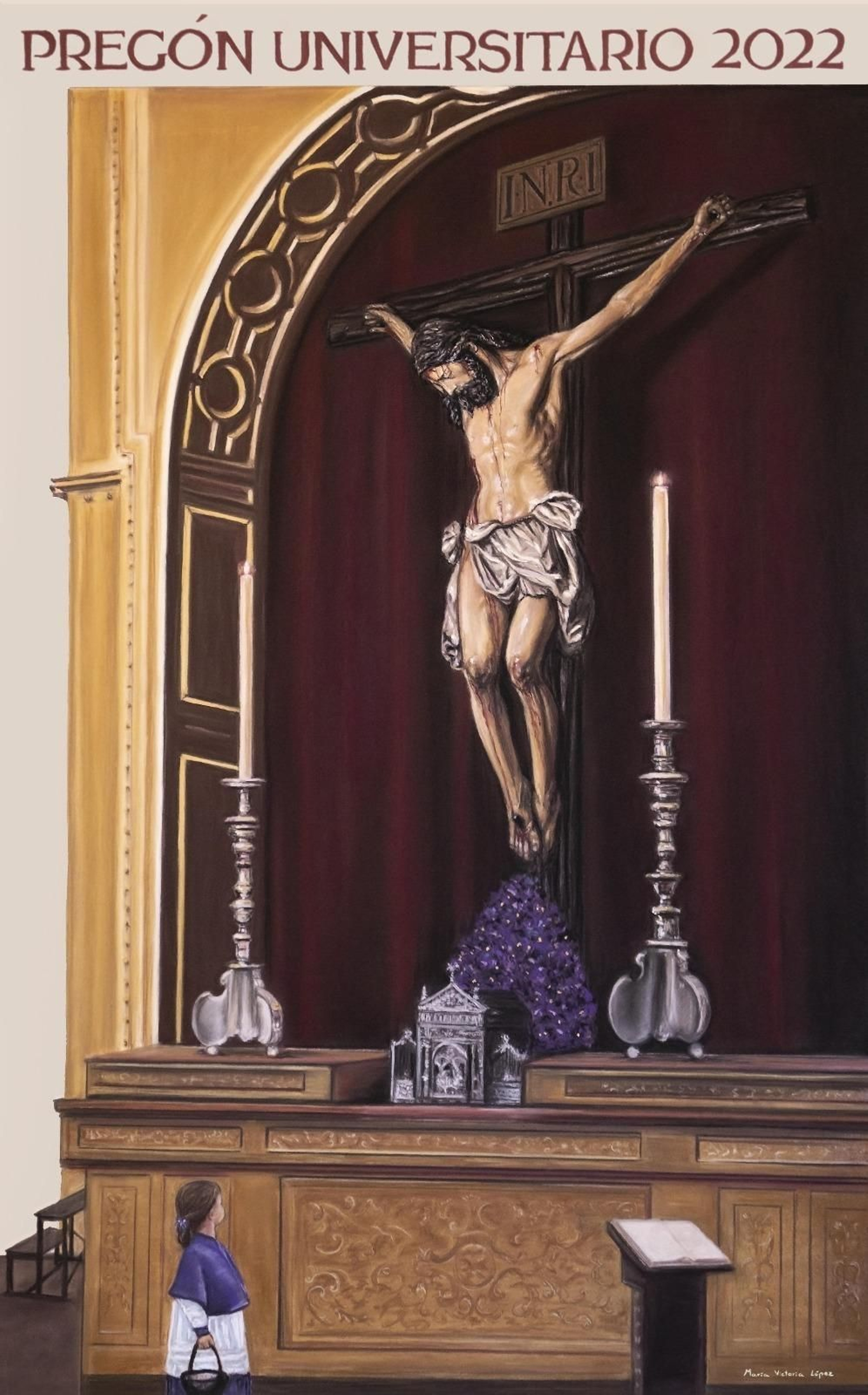 Cartel del Pregón Universitario 2022, obra de María Victoria López