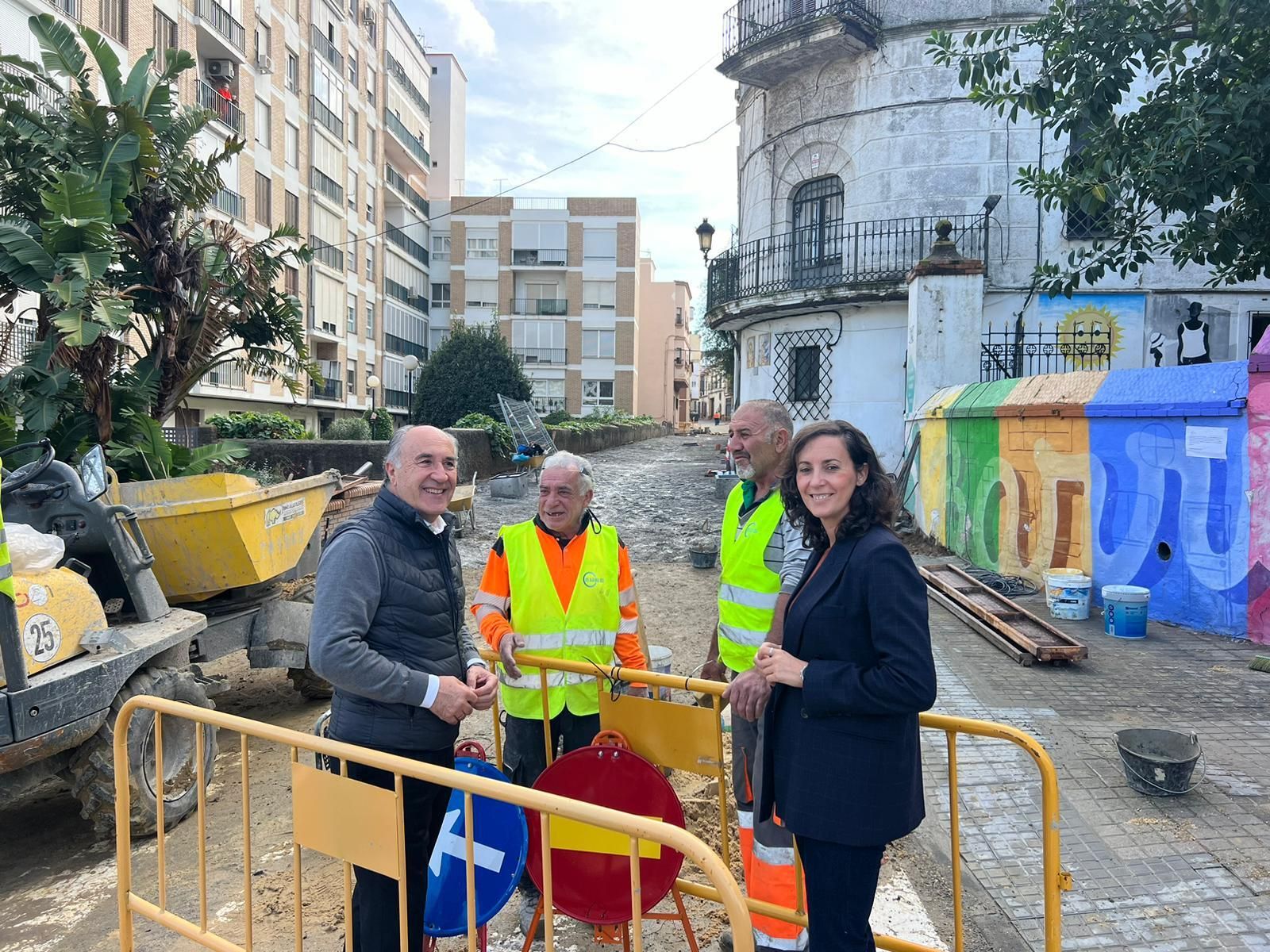 Un momento de la visita en la calle Buen Aire