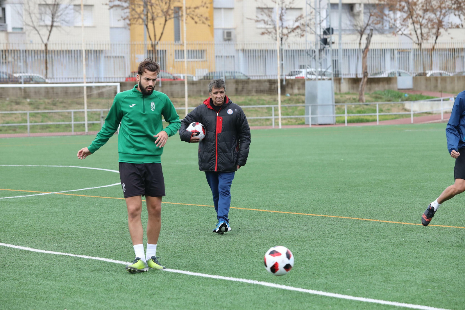 Nene Montero, junto a Samu, en un entrenamiento en La Granja.