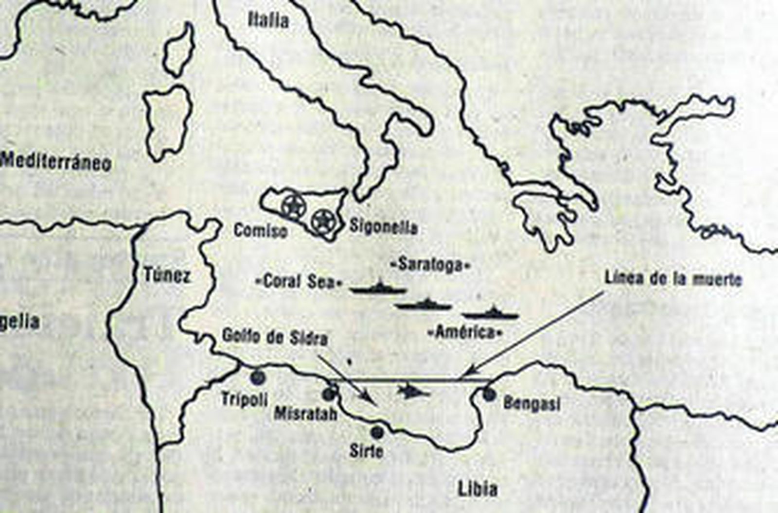 1986 Gadafi amenaza con atacar las bases norteamericanas