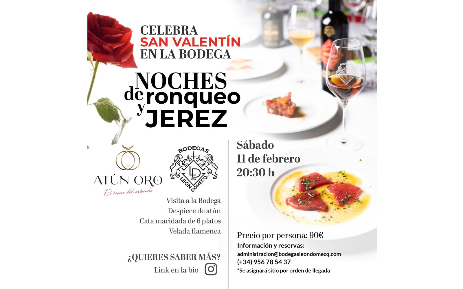 Cartel de 'Noches de Ronqueo y Jerez' en Bodegas León Domecq.