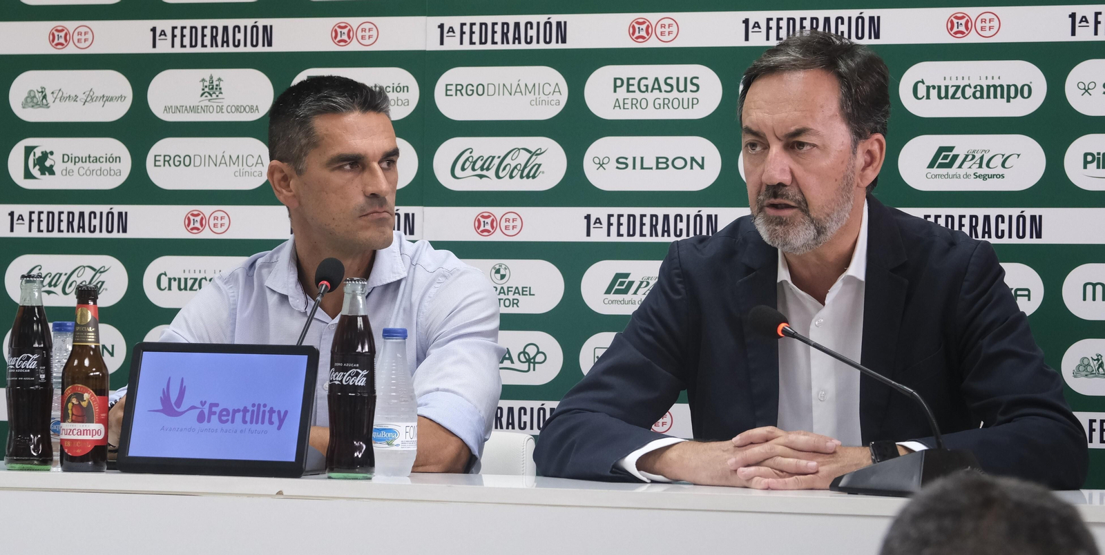 Juanito y Antonio Fernández Monterrubio, los responsables deportivos del Córdoba CF. Juanito y Antonio Fernández Monterrubio, los responsables deportivos del Córdoba CF.
