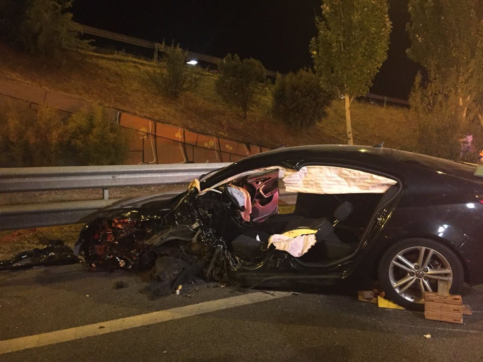 Un kamikaze provoca un accidente en la M-30