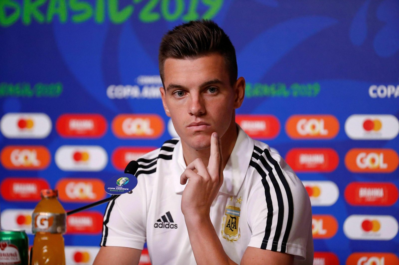 Lo Celso, en una conferencia de prensa de la selección argentina.