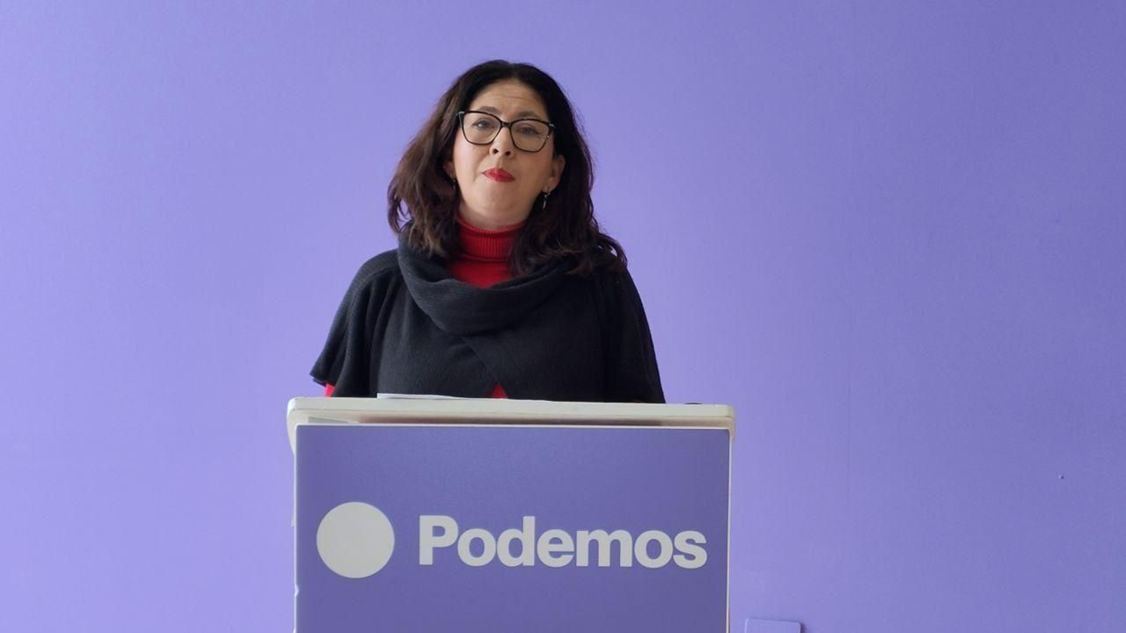 La coordinadora de Podemos Andalucía, Raquel Martínez, en una intervención pública.