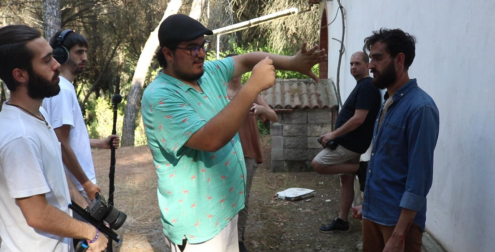 Un momento del rodaje de 'La sombra'.