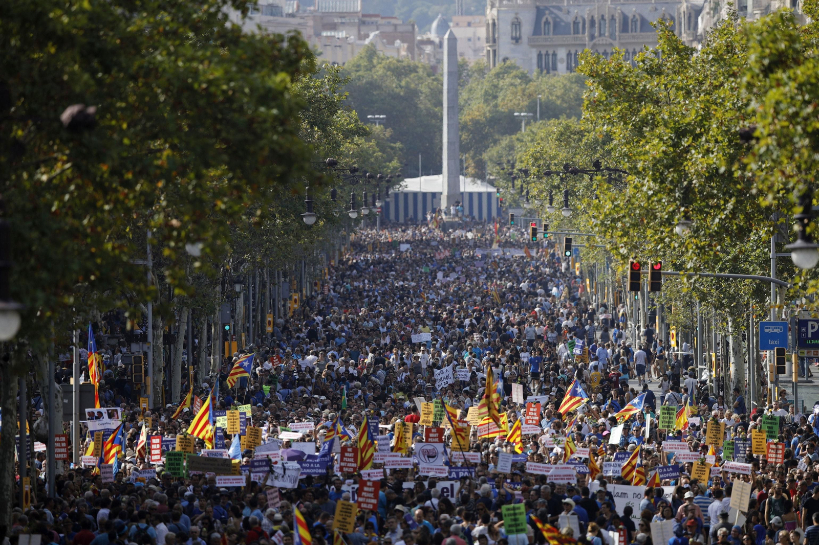 La manifestación contra el terrorismo en Barcelona