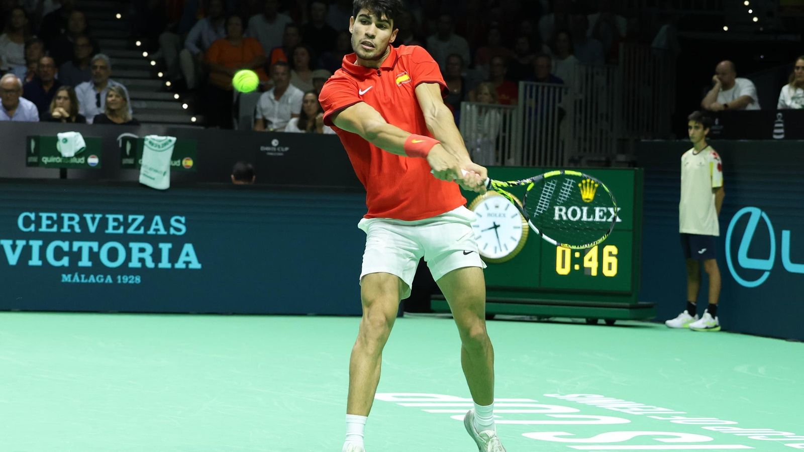 Las mejores fotos del Carlos Alcaraz-Griekspoor de la Copa Davis de Málaga