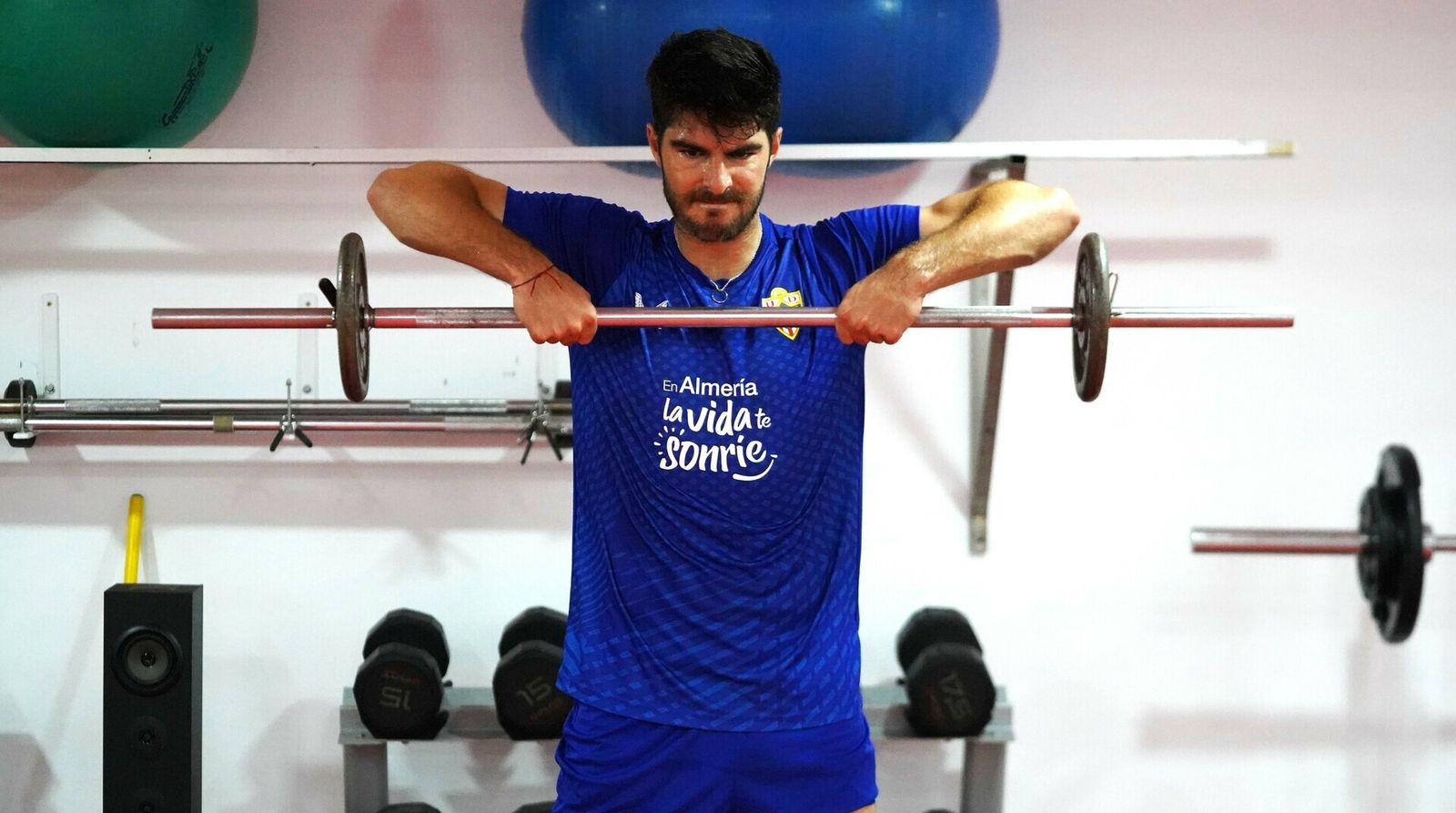 Gonzalo Melero se ejercita en el interior de las dependencias del Power Horse Stadium esta pretemporada.