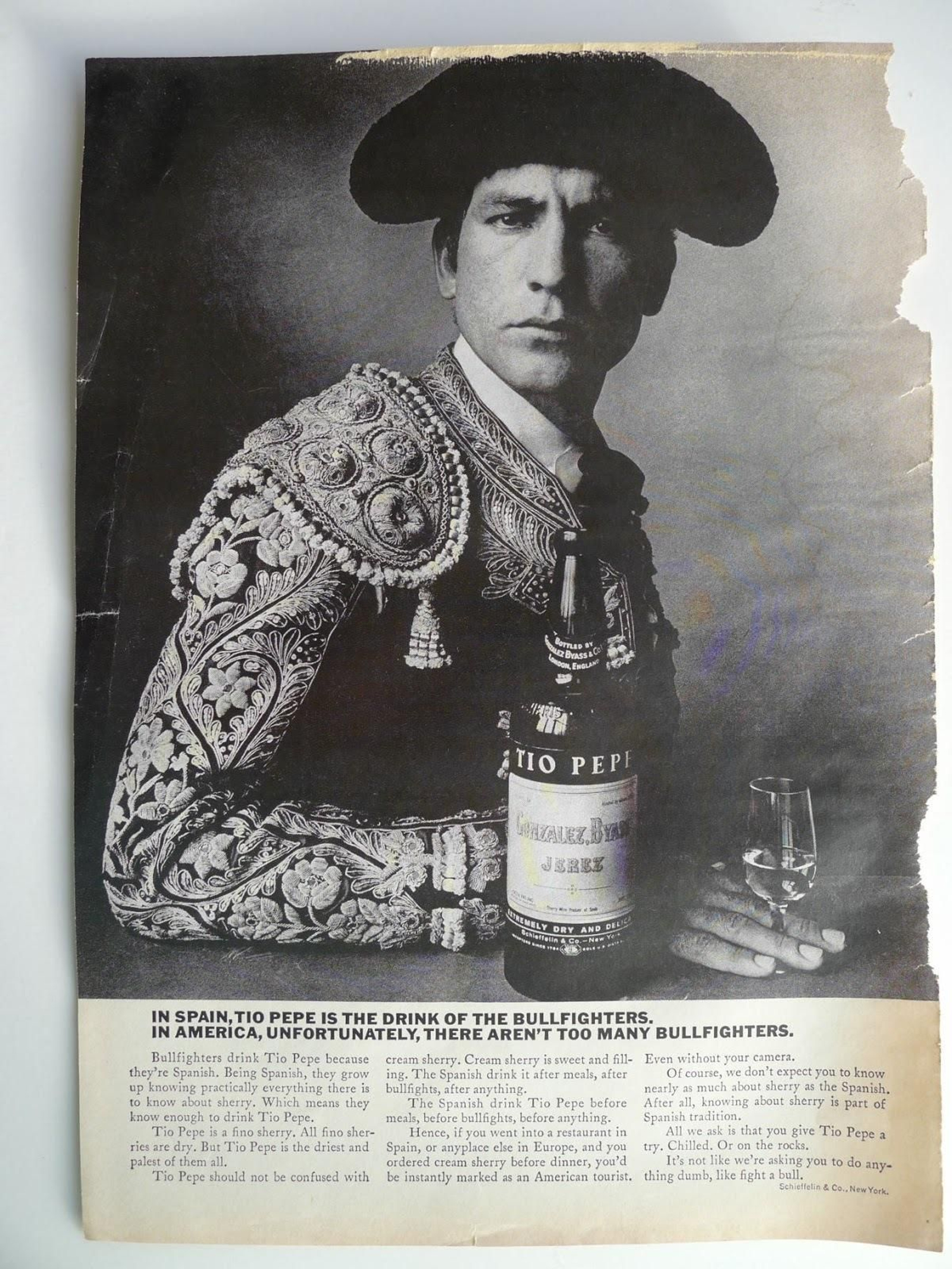 Anuncio publicado en revistas norteamericanas.