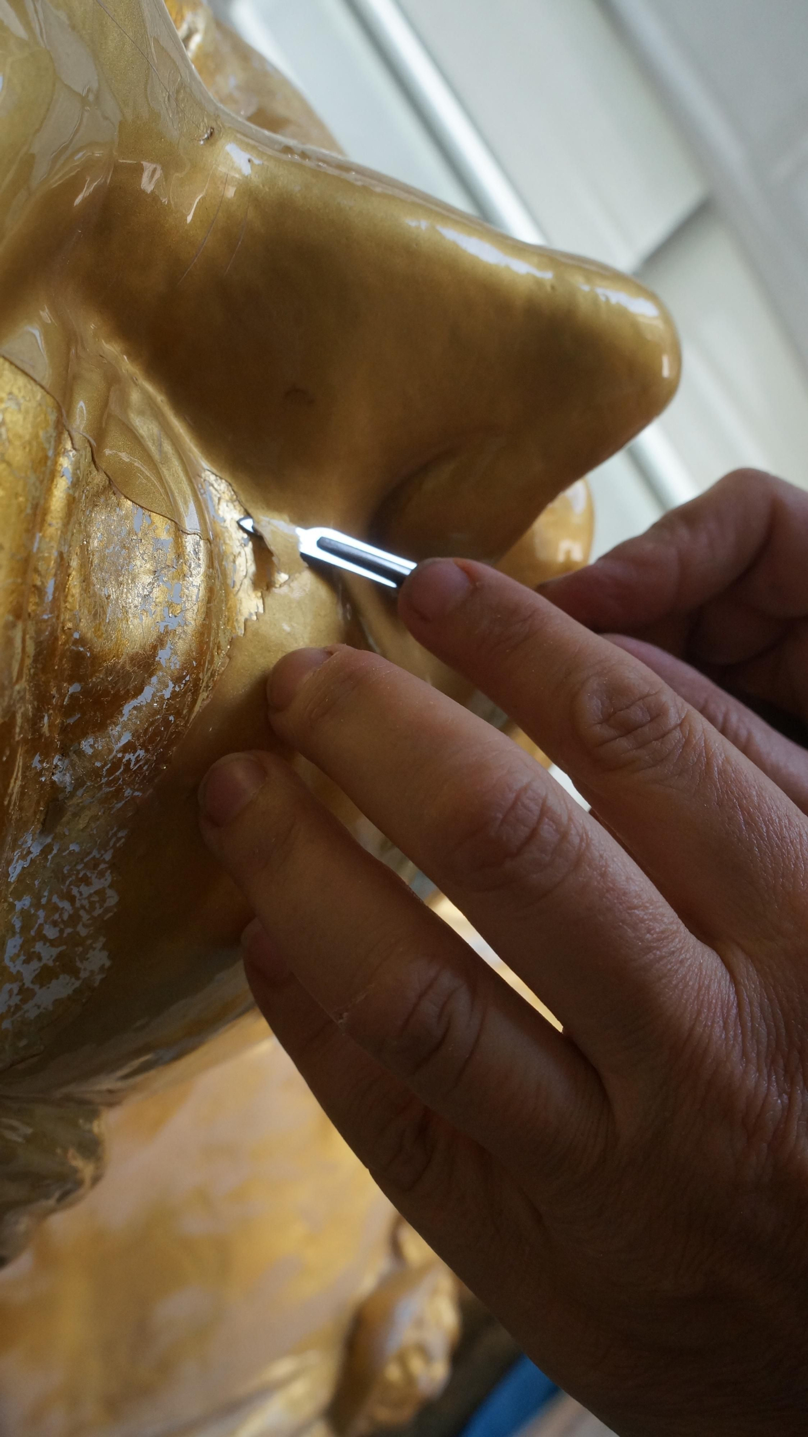 Así ha sido la restauración en Jerez de la diosa de Elcano