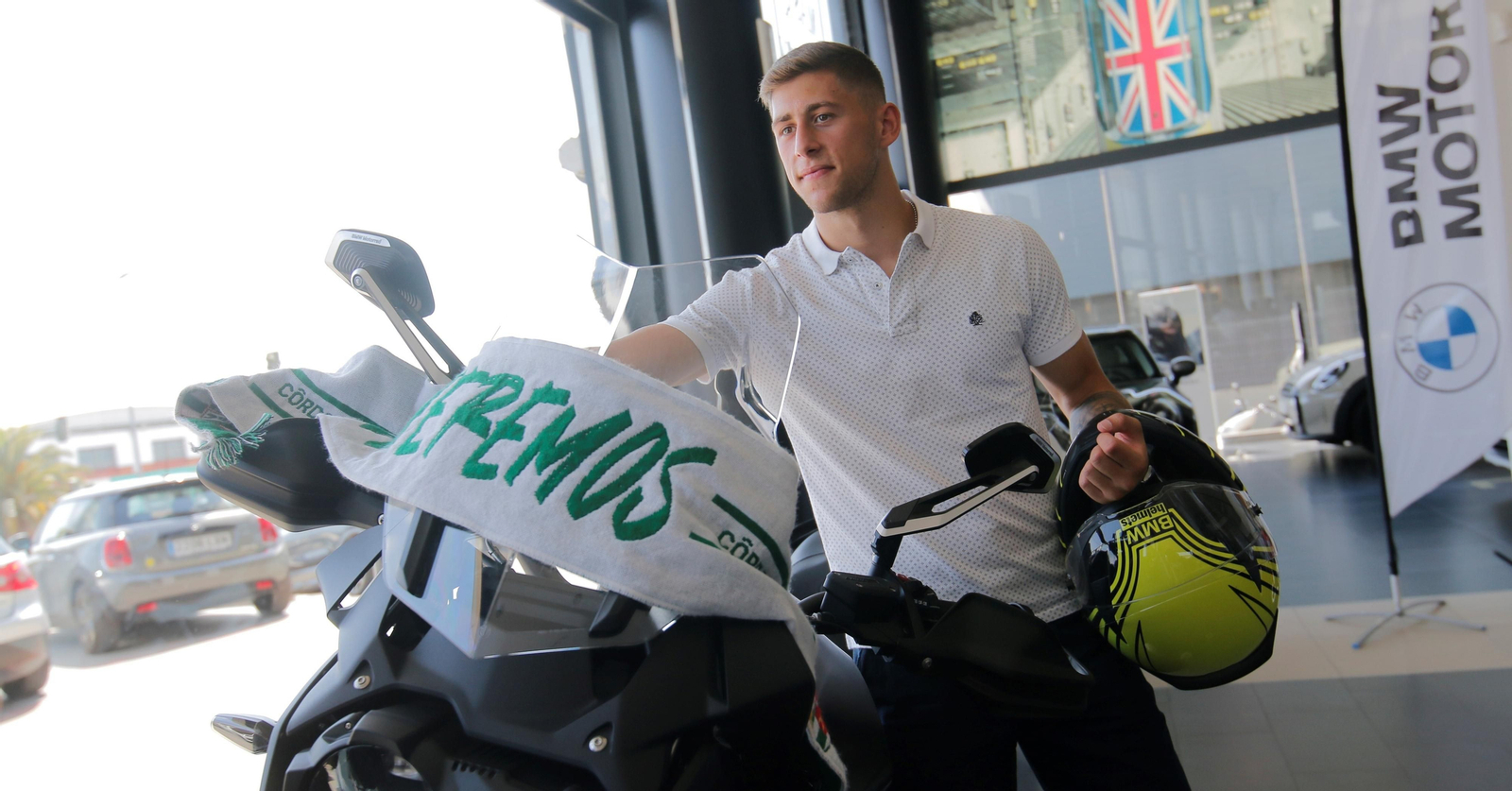 Jorge Moreno, en su presentación como jugador blanquiverde.