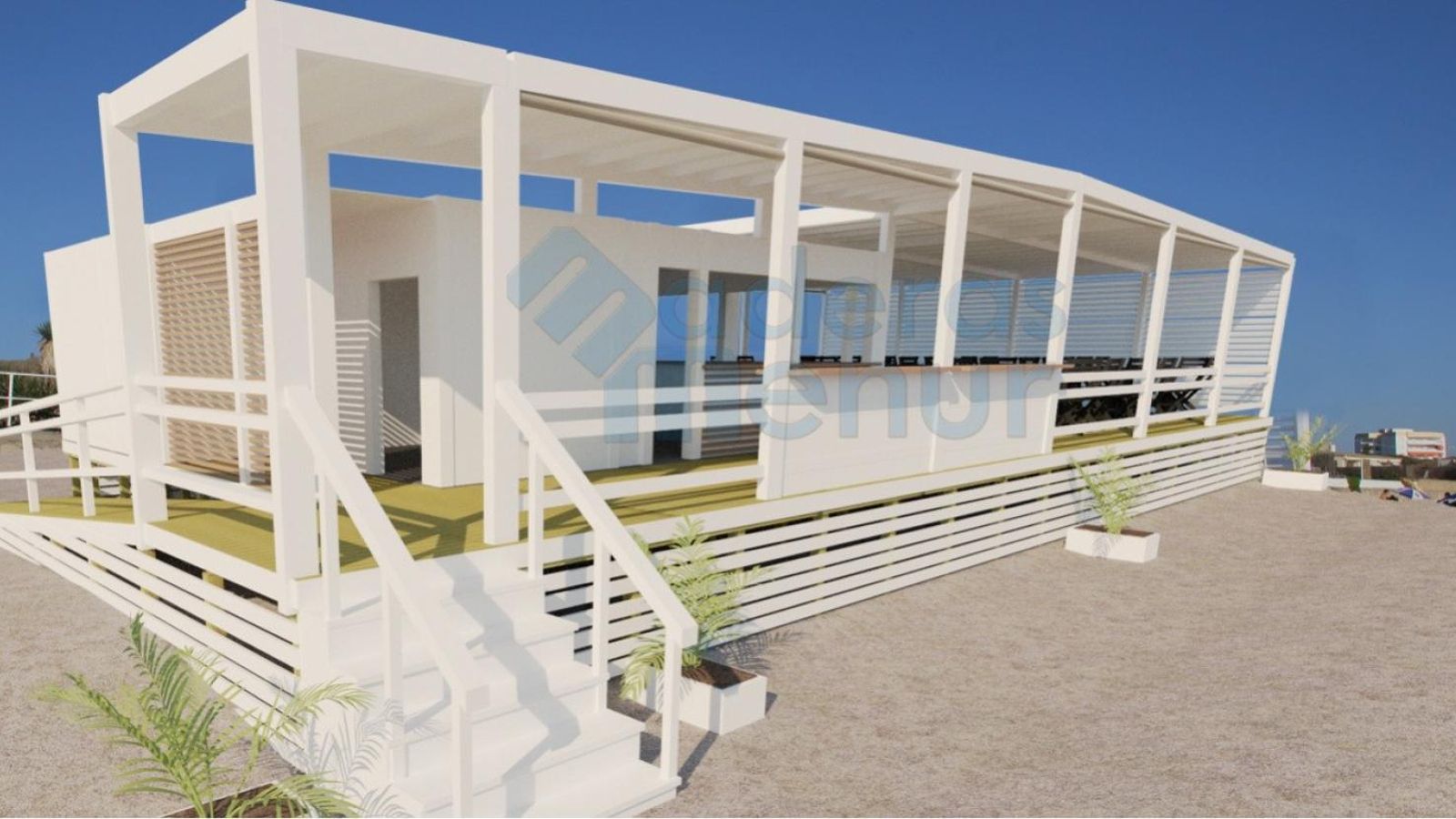 Uno de los ejemplos de nuevo diseño para los chiringuitos de Camposoto que propone el Ayuntamiento.