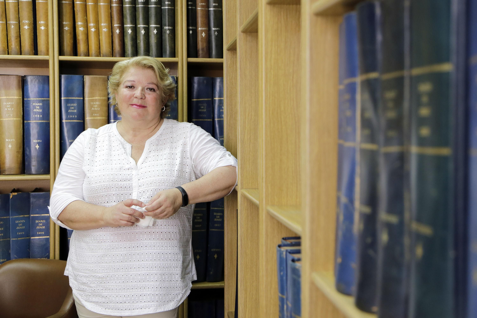 Mariela Arévalo posa en el Diario tras la entrevista.