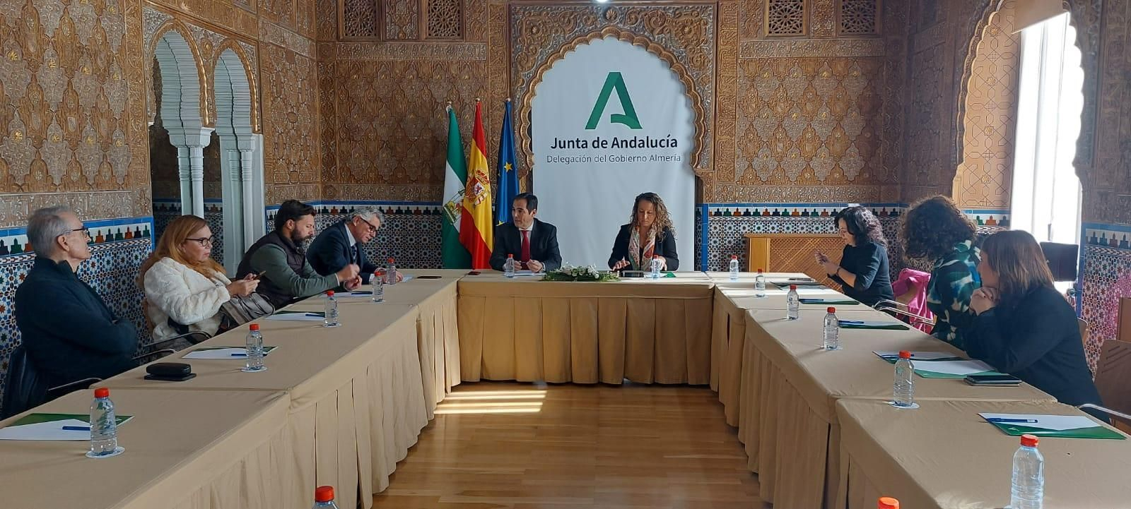 Reunión de los colegios profesionales con la delegaday el consejero de Justicia.