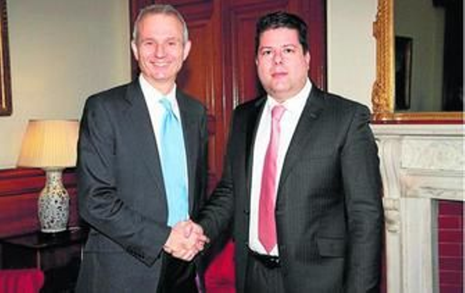 David Lidington y Fabian Picardo, ayer, durante el encuentro que mantuvieron en Londres.