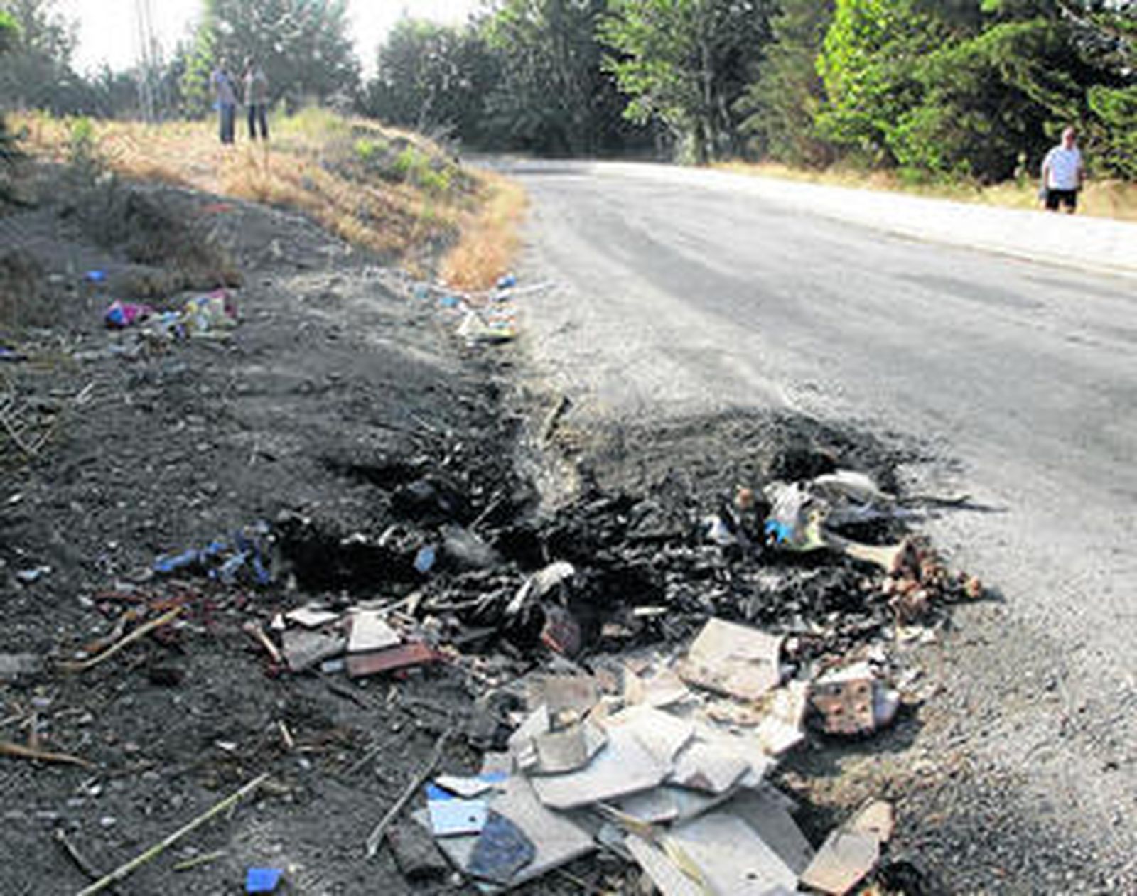 El vehículo incendiado y el cuerpo de Rosa Cobo fueron hallados en el Camino de las Vacas.