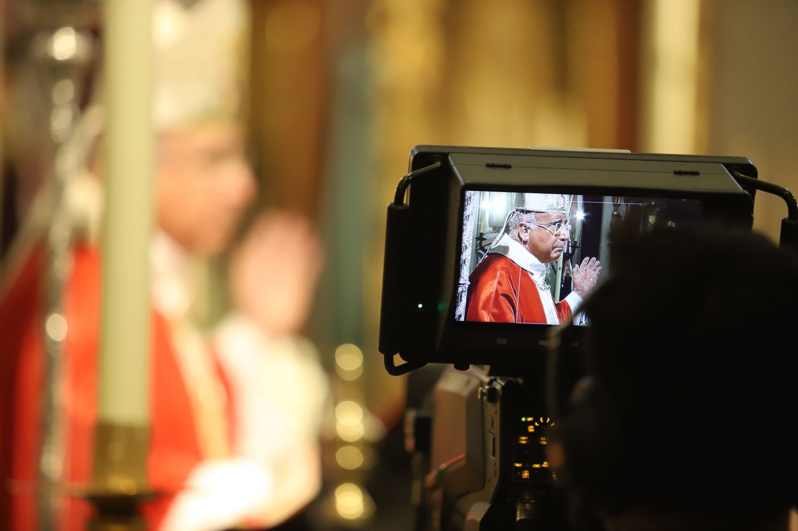 Imágenes de la misa de Pentecostés atípica y a puerta cerrada por el coronavirus, en la parroquia de la Asunción de Almonte