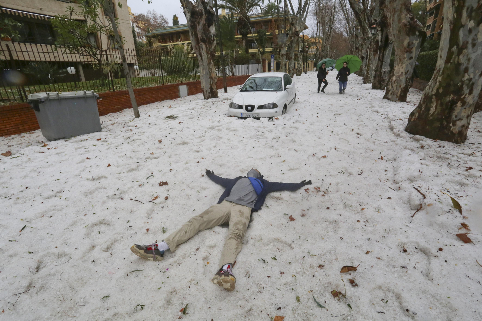 Fotos de la fuerte granizada registrada en Málaga