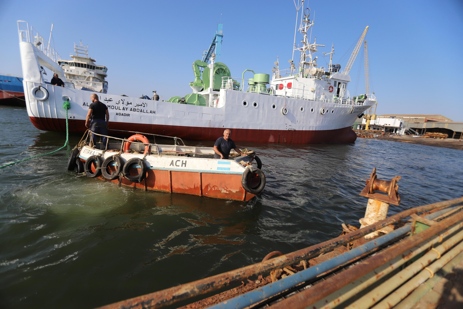 Imágenes de la botadura del barco Al Amir Moulay Abdallah en los astilleros de Huelva